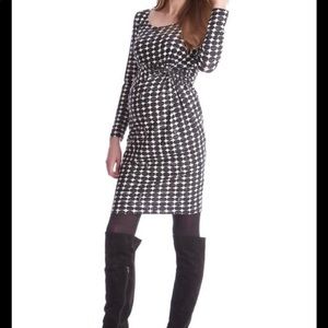 Seraphine Black and White Dot Maternity Dress